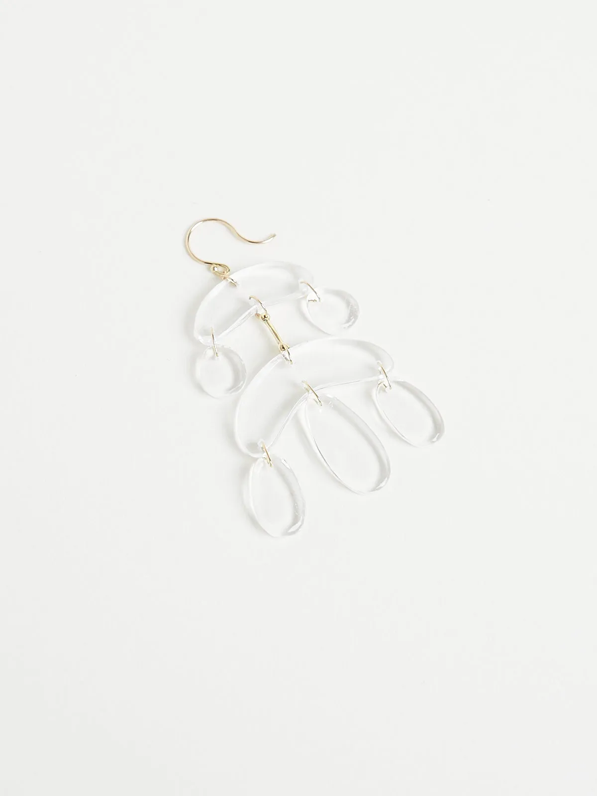 Mini Chandelier Cut Stone Crystal Earrings on 18k Yellow Gold