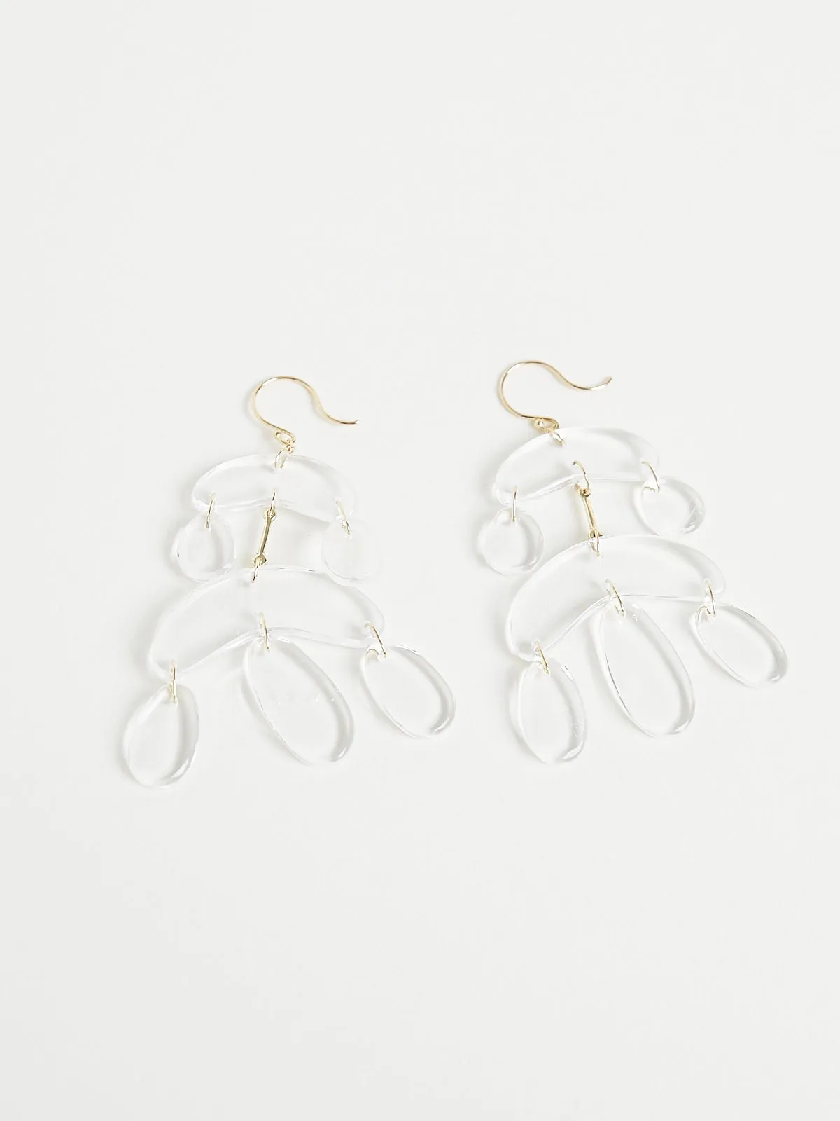 Mini Chandelier Cut Stone Crystal Earrings on 18k Yellow Gold