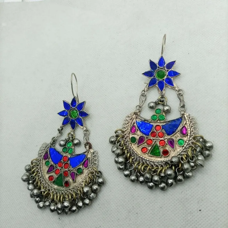 Multicolor Kuchi Vintage Massive Earrings