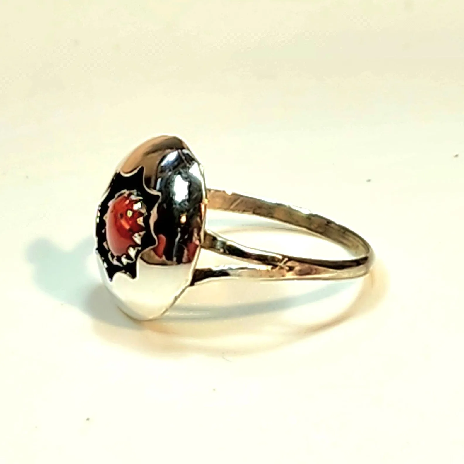 Navajo Coral Ring - Size 7.5
