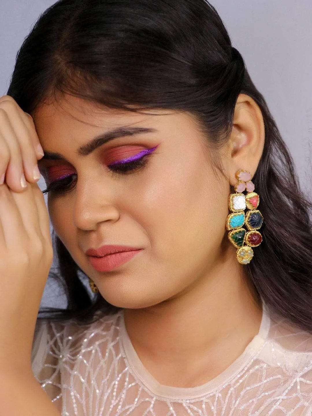 Navratna Cocktail Earrings