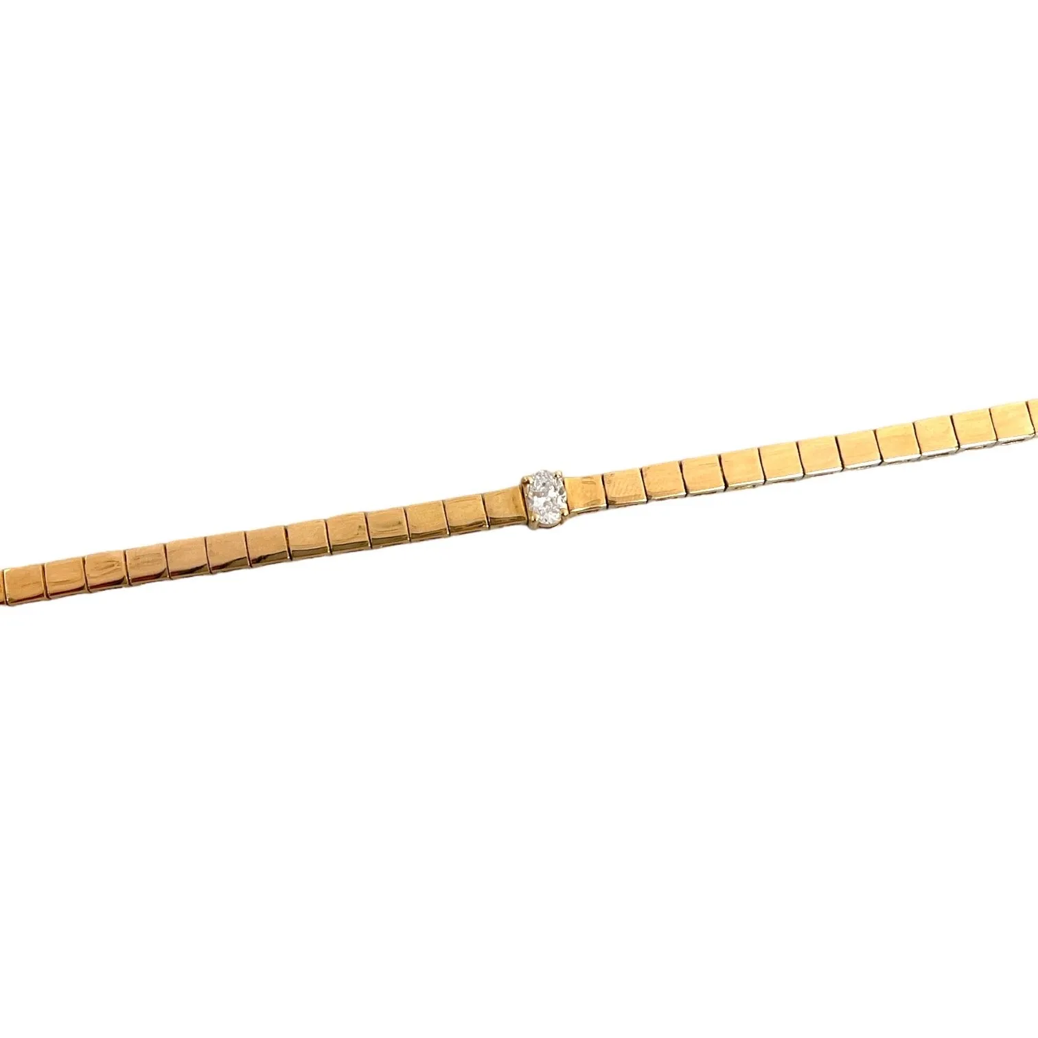 Oval Solitaire Diamond Tile Bracelet