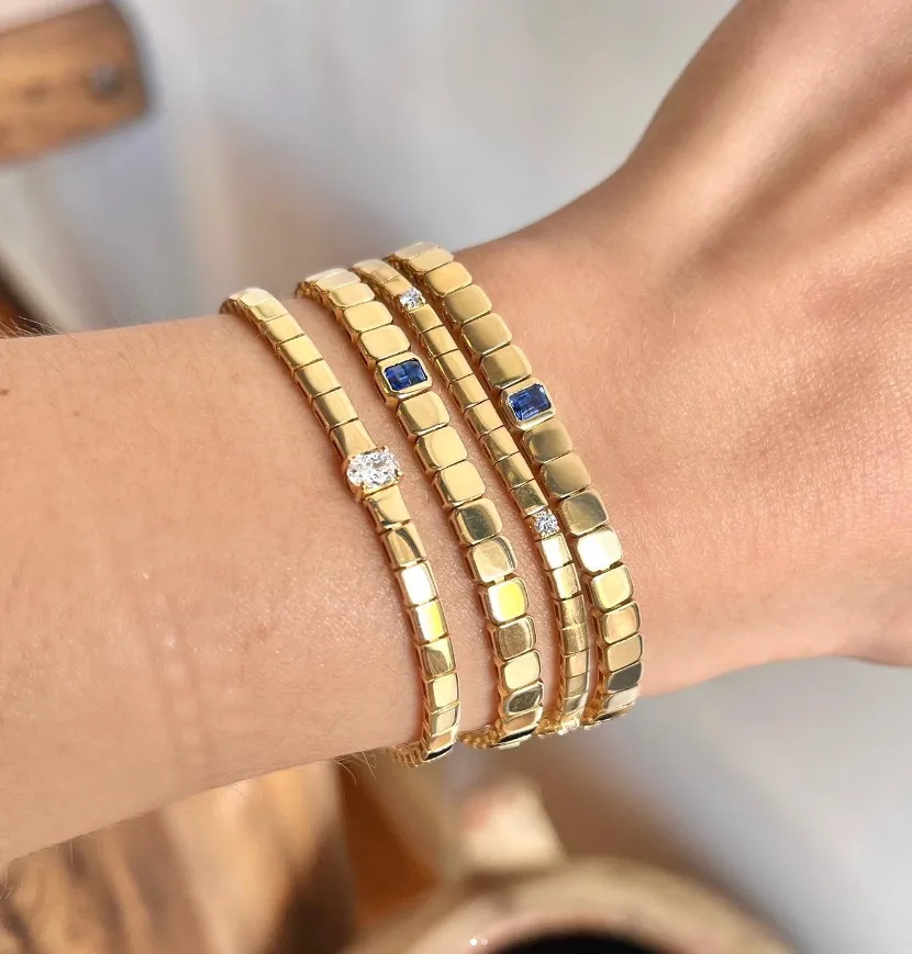 Oval Solitaire Diamond Tile Bracelet