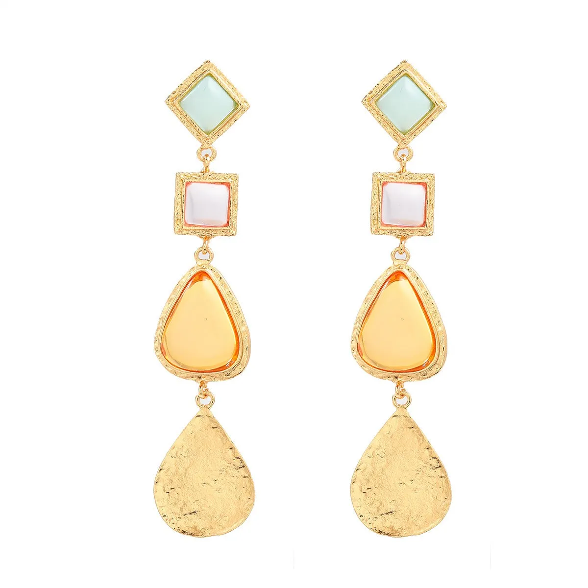Pre Order:  Colorful Acrylic Water Drop Pendant Earrings