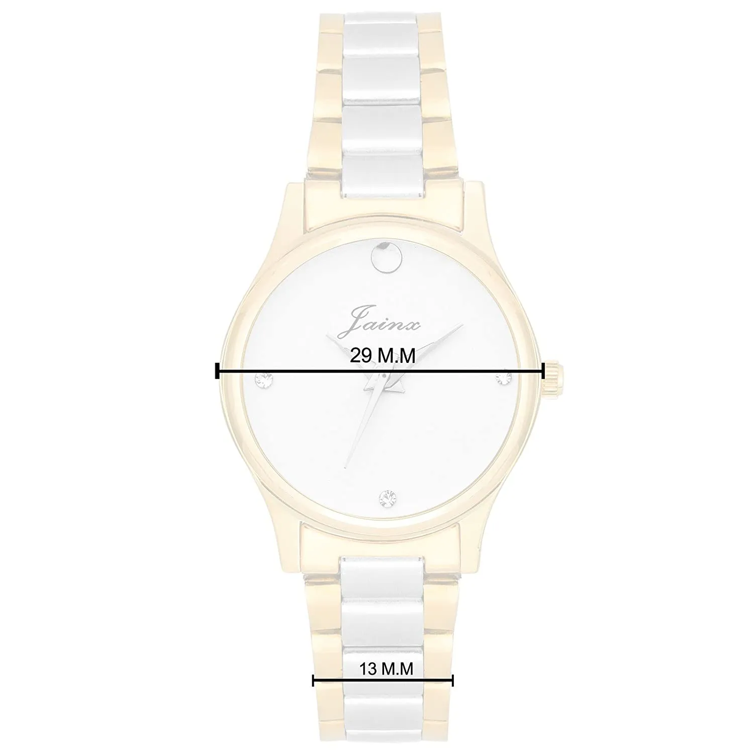 Premium White Dial Golden Chain Analog Watch - For Women JW1204