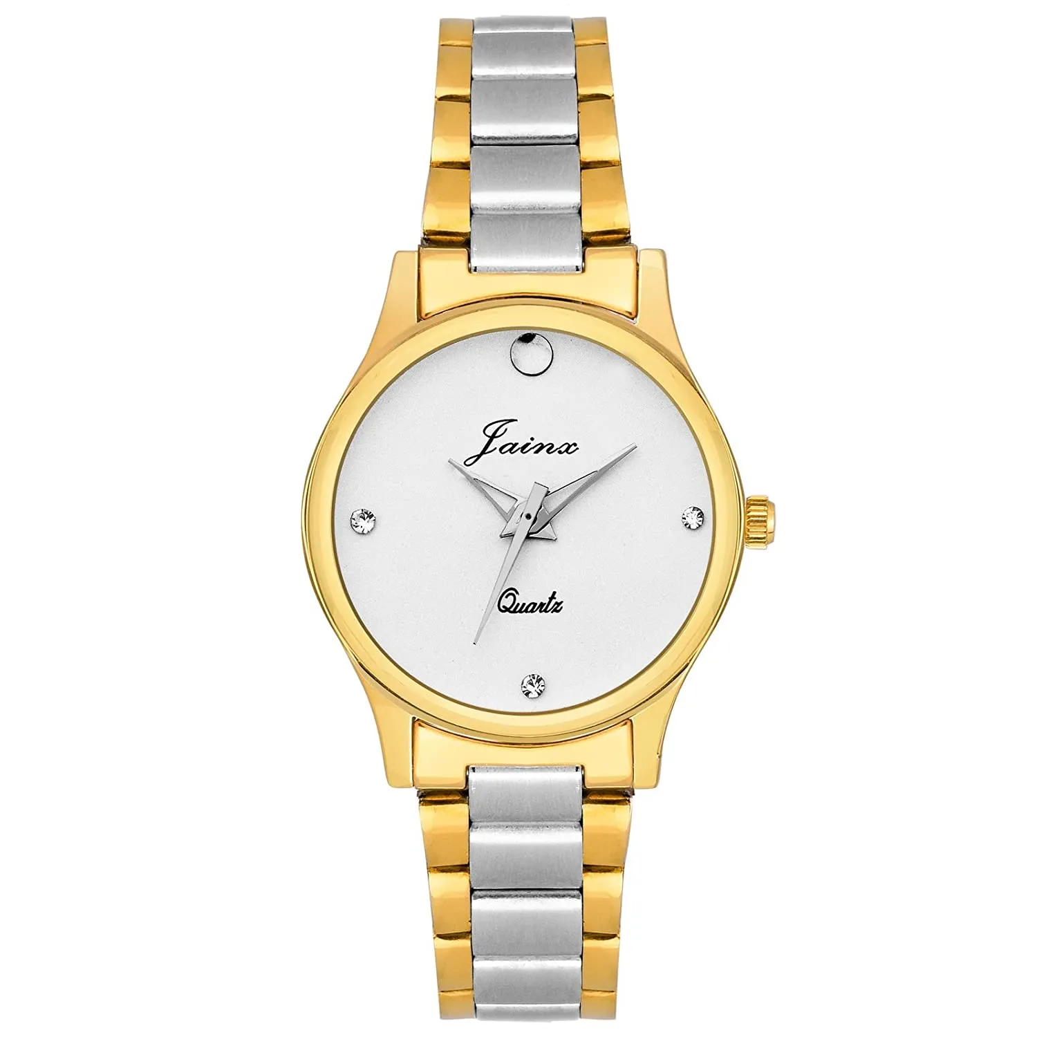 Premium White Dial Golden Chain Analog Watch - For Women JW1204