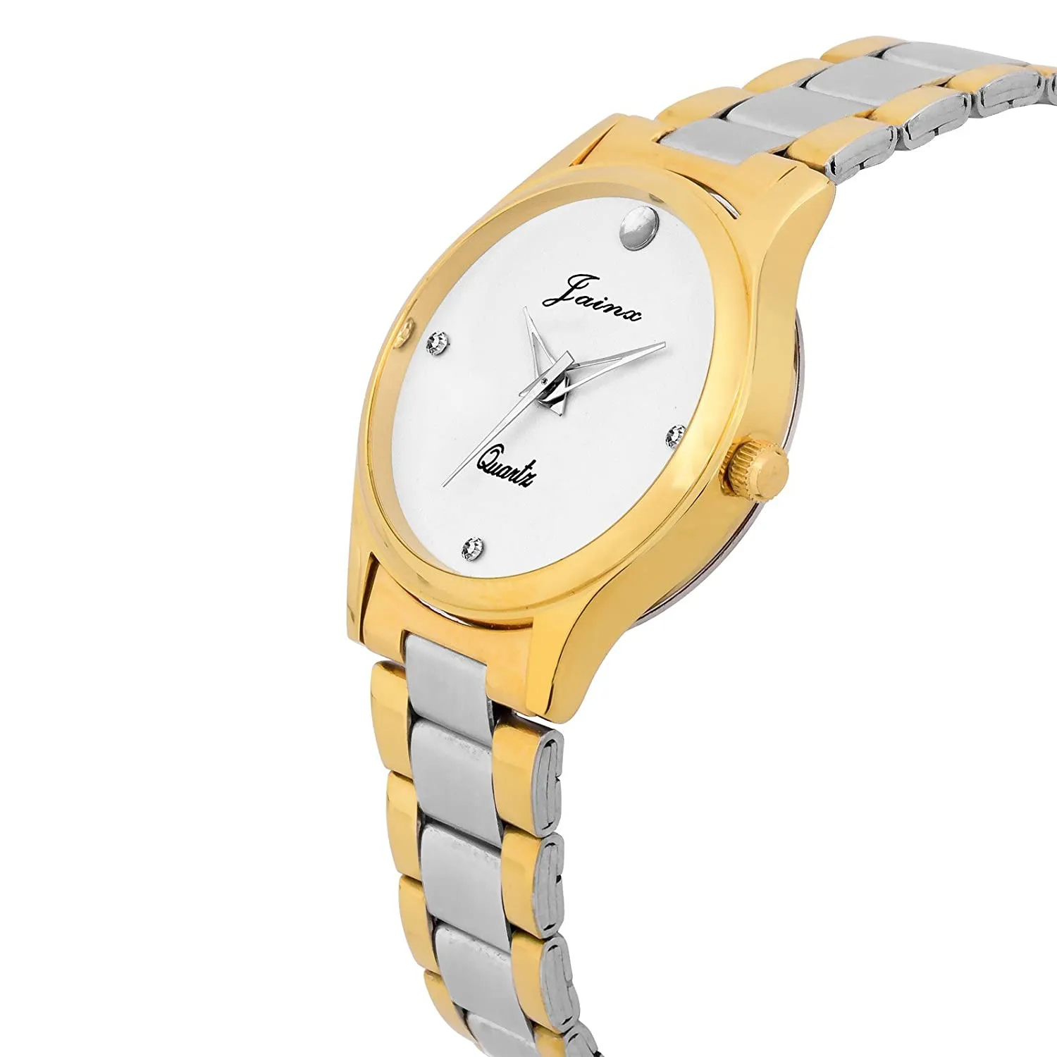 Premium White Dial Golden Chain Analog Watch - For Women JW1204