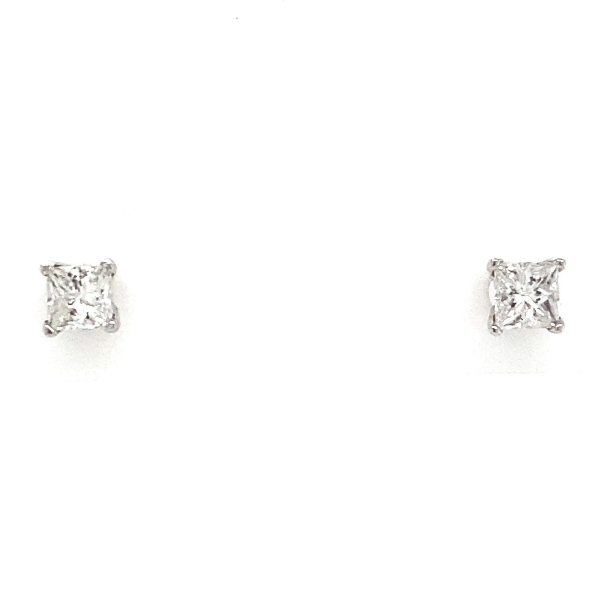 Princess Cut Diamond Stud Earrings, 0.25tw