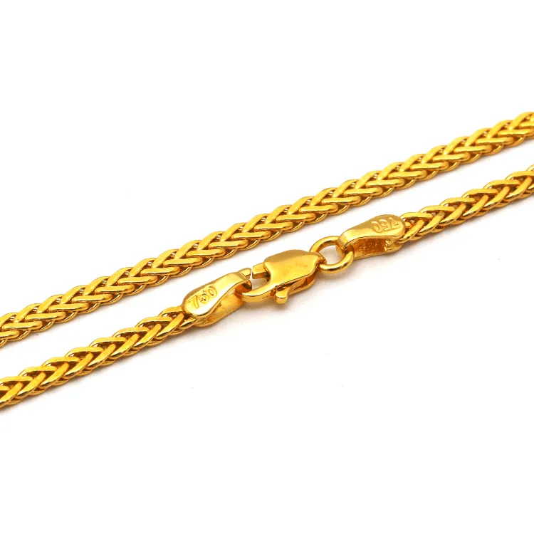 Real Gold Flat Spiga Thick Men Chain 8943 (70 C.M) CH1196
