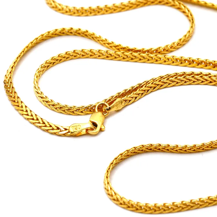Real Gold Flat Spiga Thick Men Chain 8943 (70 C.M) CH1196