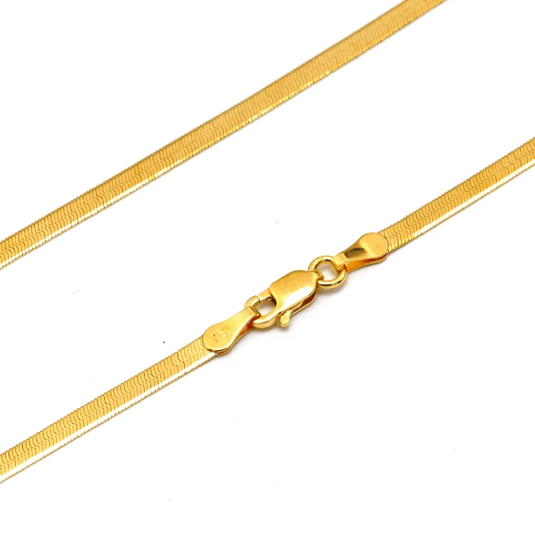 Real Gold Omega Snake Herringbone Belt Chain Necklace 0707 (50 C.M) CH1225