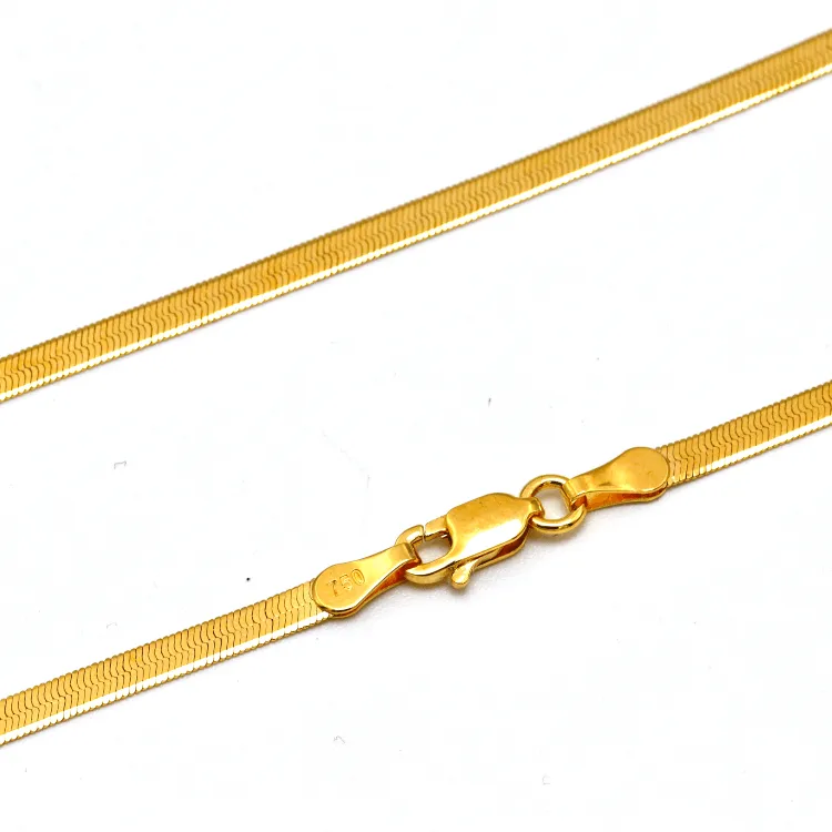 Real Gold Omega Snake Herringbone Belt Chain Necklace 0707 (50 C.M) CH1225