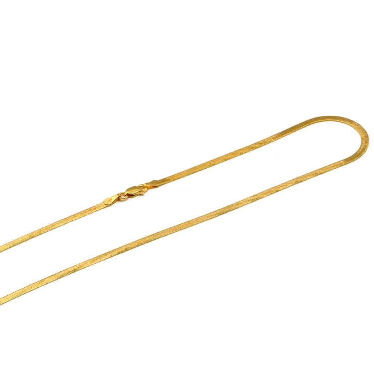 Real Gold Omega Snake Herringbone Belt Chain Necklace 0707 (50 C.M) CH1225