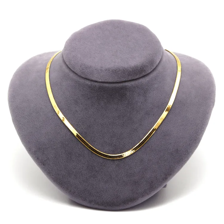 Real Gold Omega Snake Herringbone Belt Chain Necklace 0707 (50 C.M) CH1225