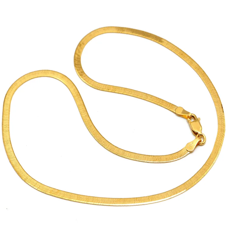 Real Gold Omega Snake Herringbone Belt Chain Necklace 0707 (50 C.M) CH1225