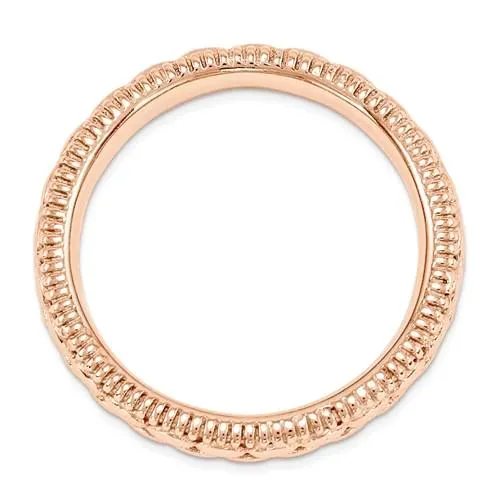 Rose Gold Over Sterling Silver Stackable Expressions Patterned Ring