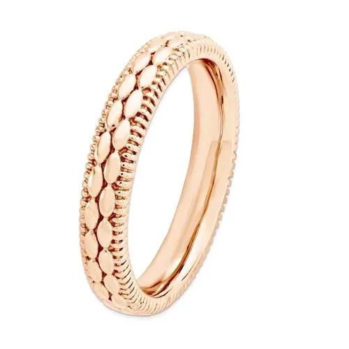 Rose Gold Over Sterling Silver Stackable Expressions Patterned Ring