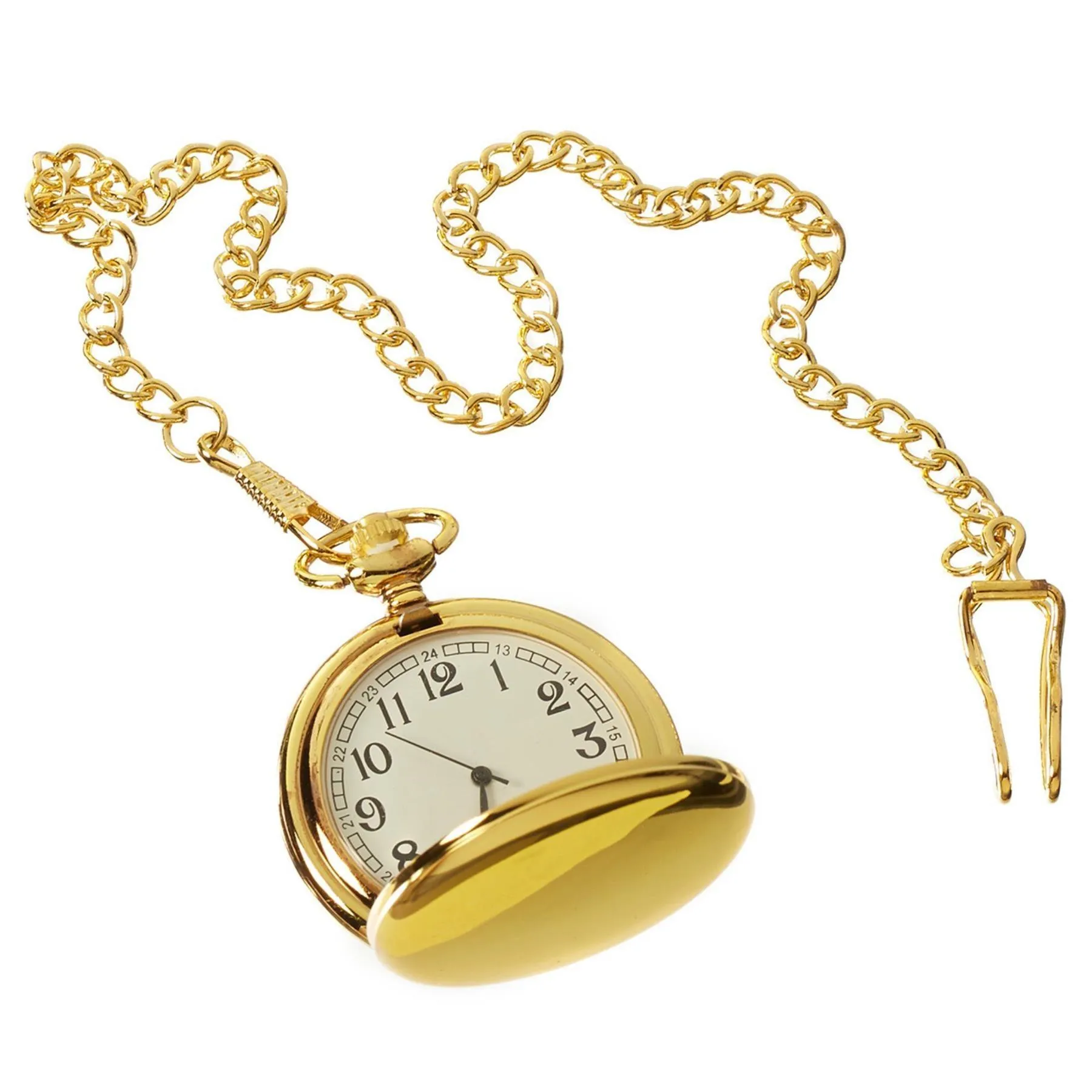 Silver Gold Rose 1920's Classic Blinders Pocket Watch & Chain Vintage Retro
