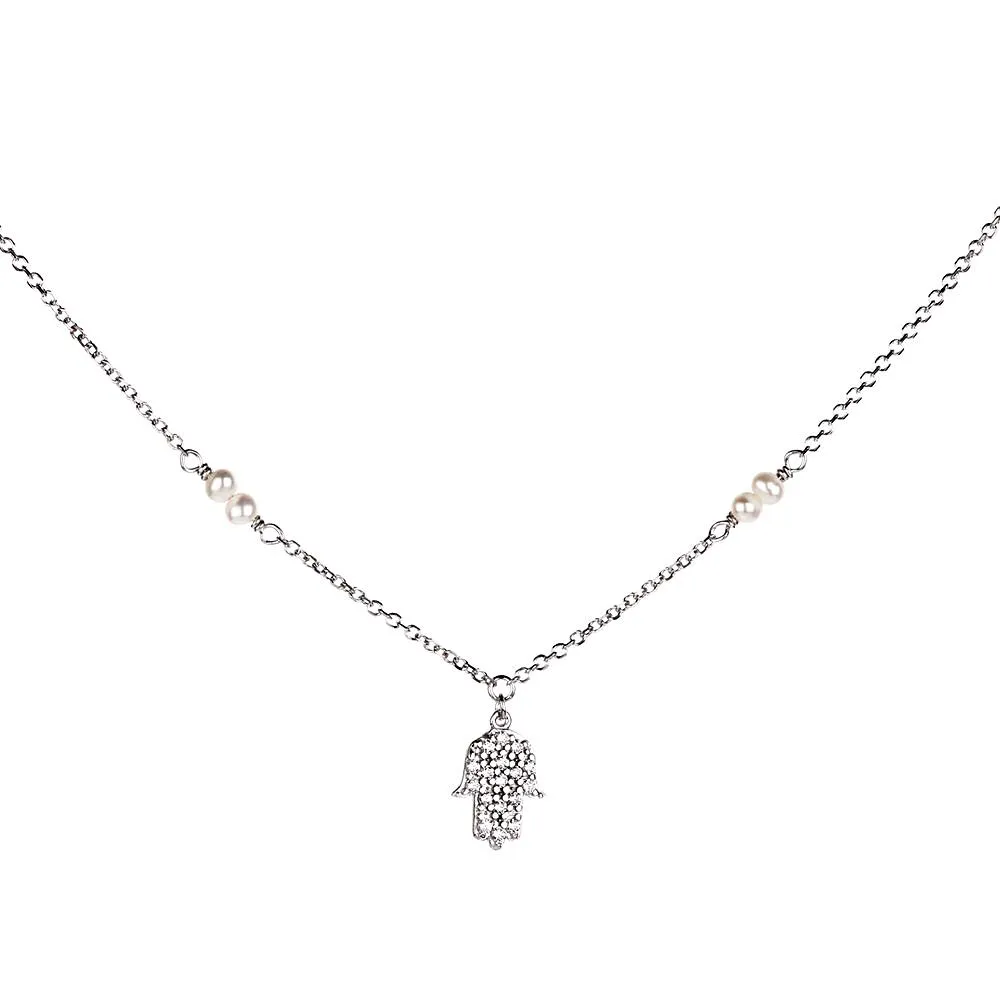 Silver Hamsa Necklace