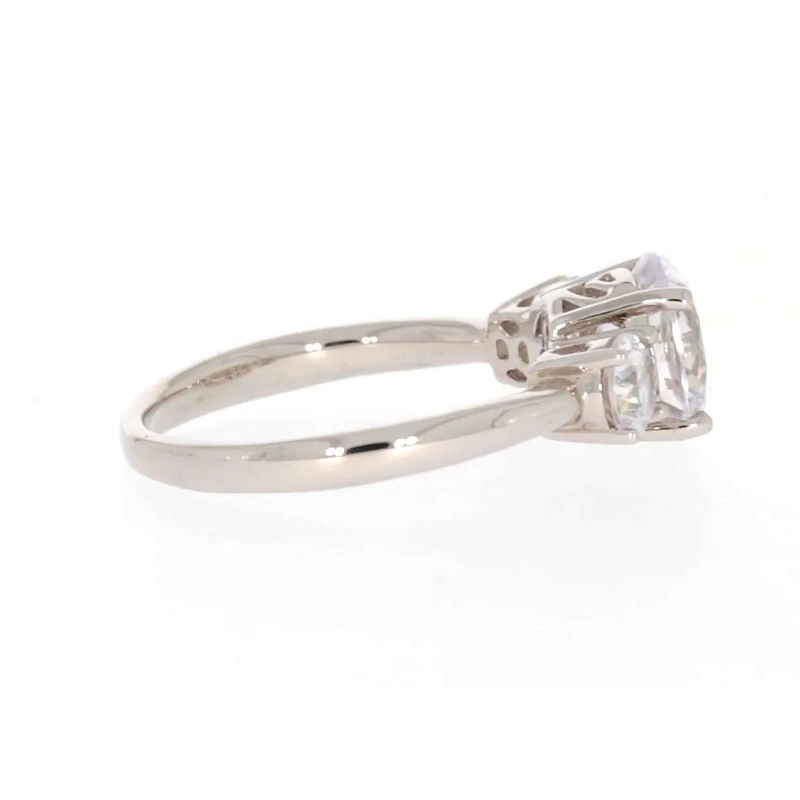 Sterling Silver Cubic Zirconia Trilogy Ring