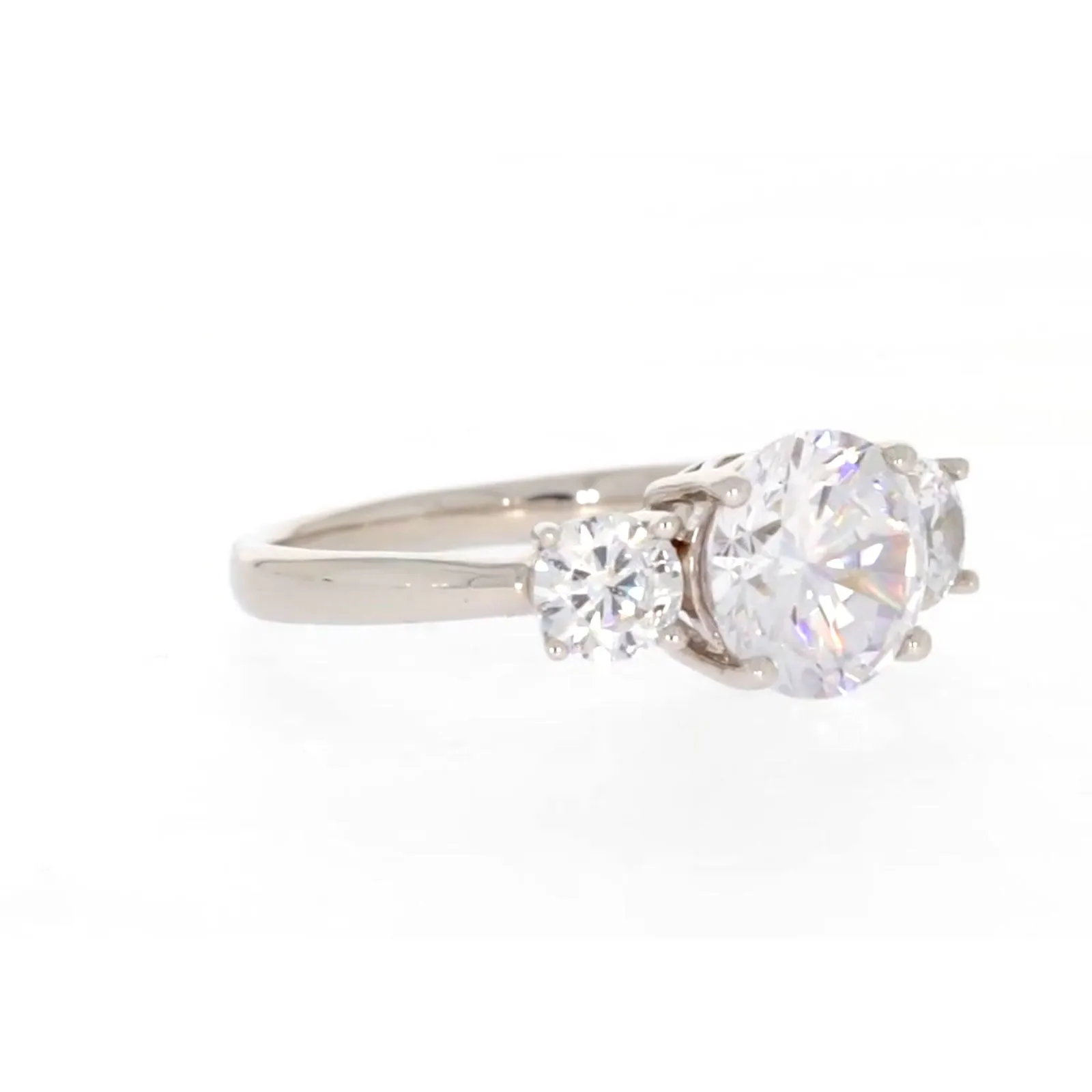 Sterling Silver Cubic Zirconia Trilogy Ring