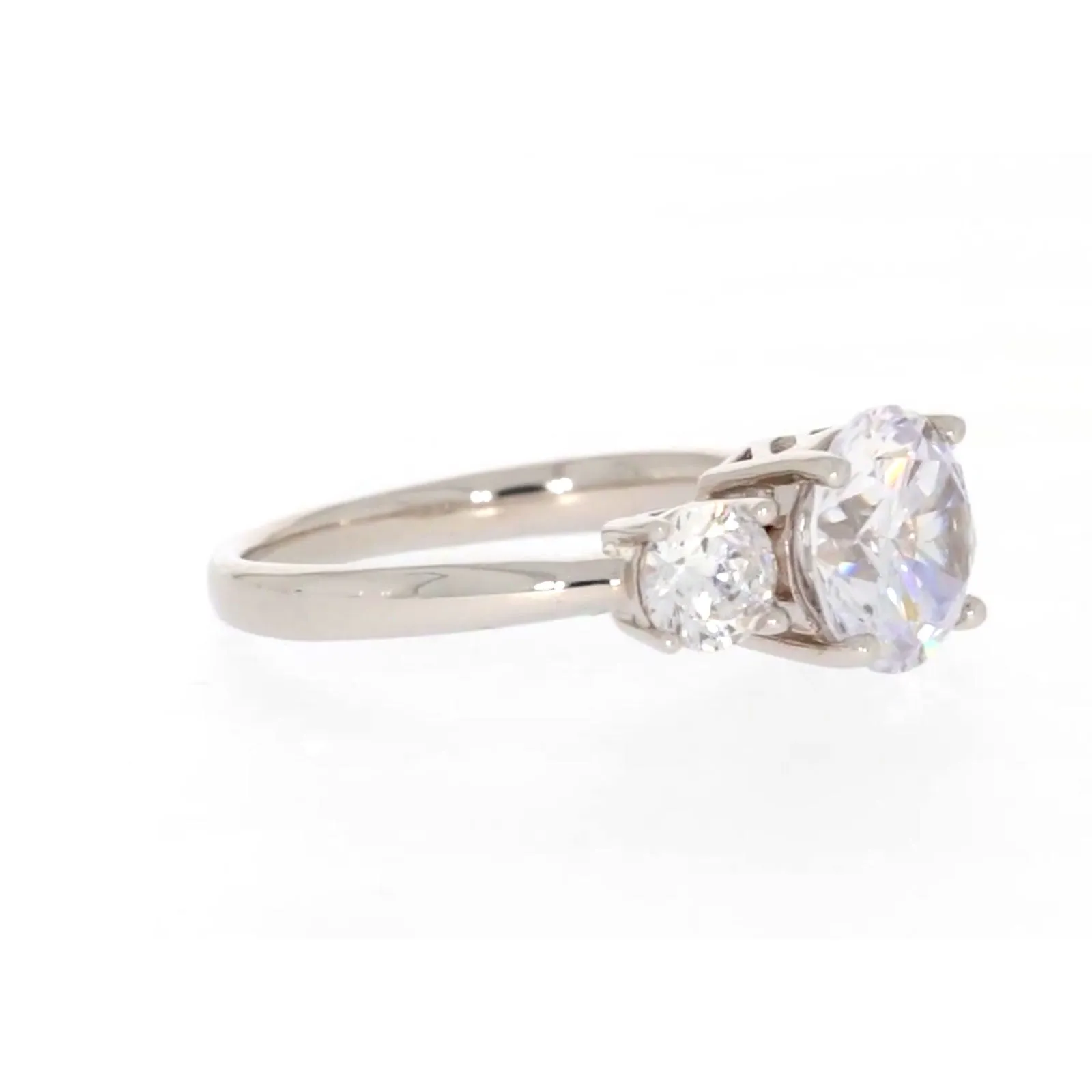 Sterling Silver Cubic Zirconia Trilogy Ring