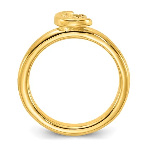 Sterling Silver Gold Plated Stackable Expressions Citrine Moon Ring