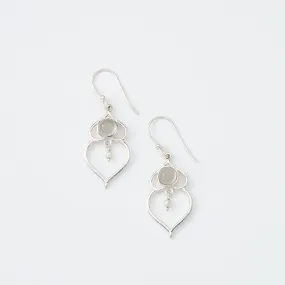 Stone and Pearl Earrings