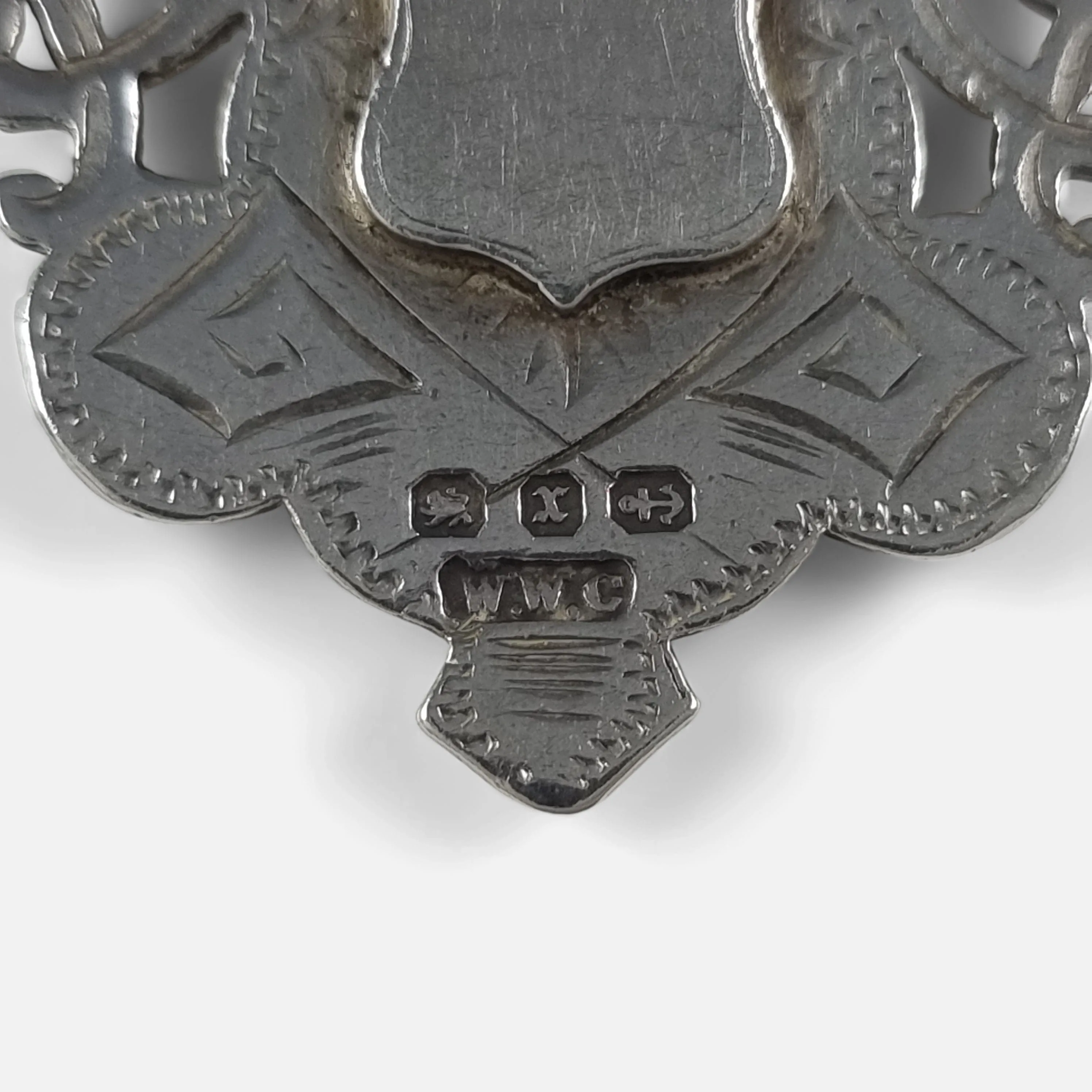 Victorian Sterling Silver Graduating Albert Watch Chain & Fob