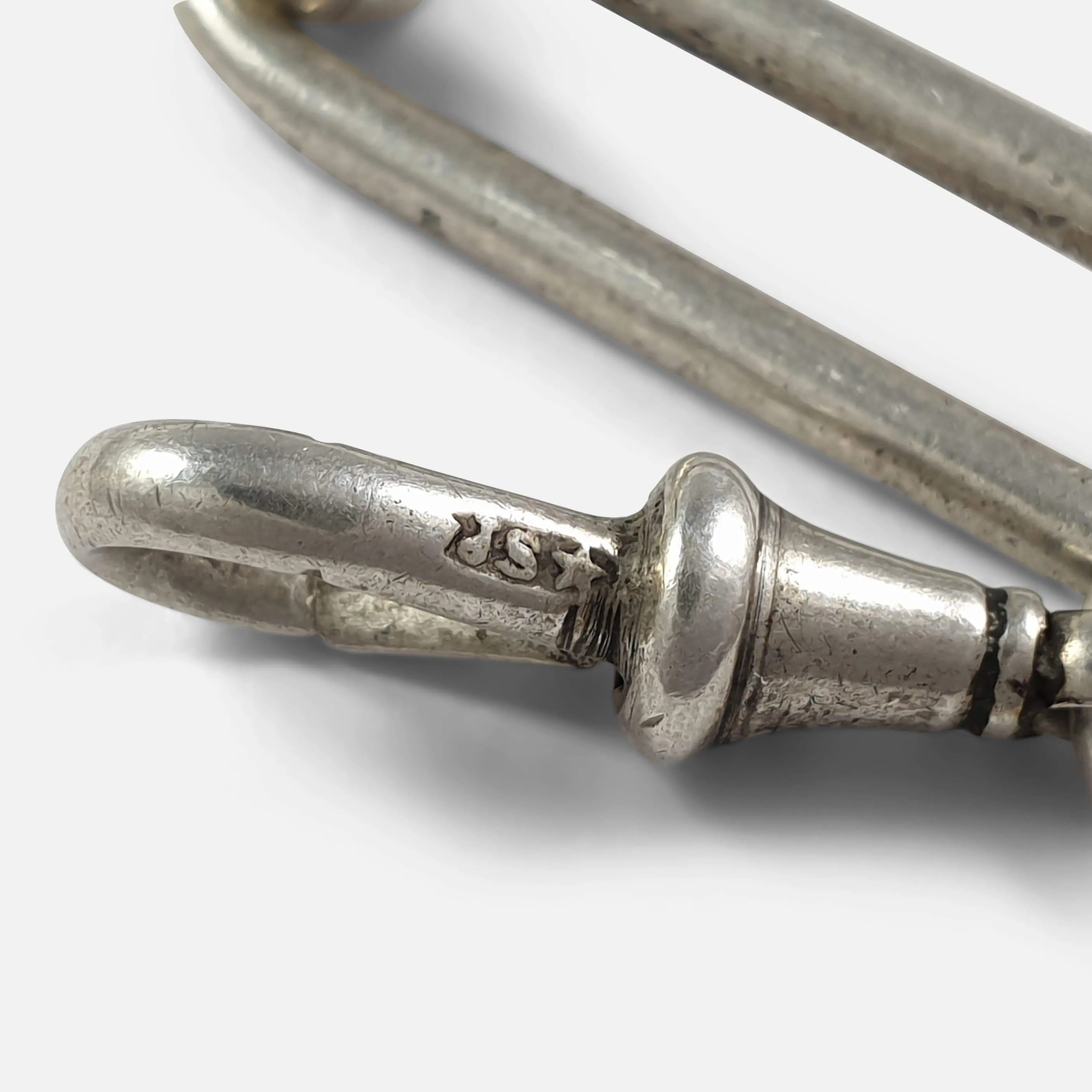 Victorian Sterling Silver Trombone Link Albert Watch Chain
