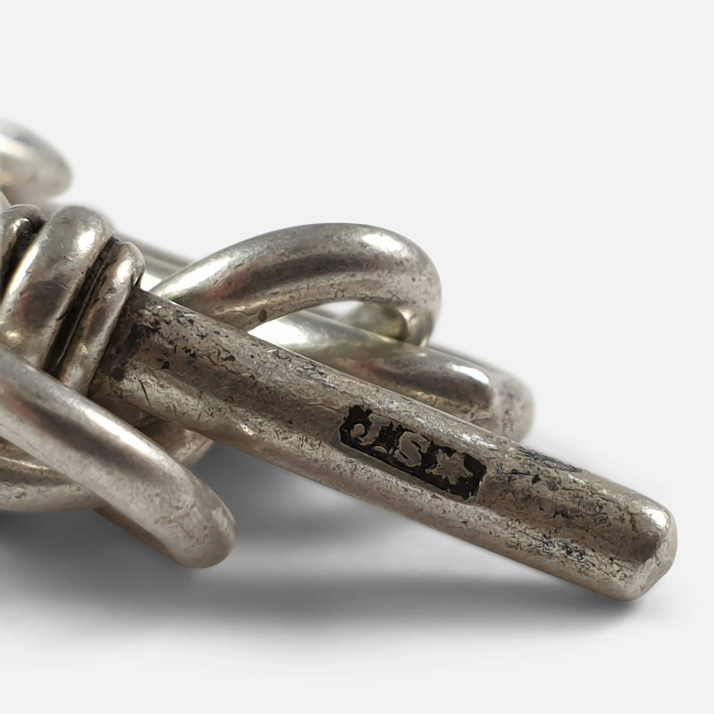 Victorian Sterling Silver Trombone Link Albert Watch Chain