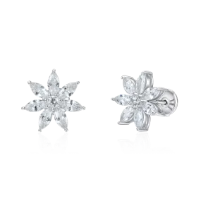 Women's Marquise Cut Flower Earring